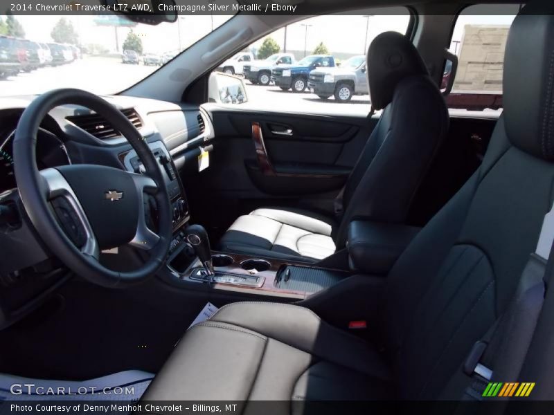 Champagne Silver Metallic / Ebony 2014 Chevrolet Traverse LTZ AWD