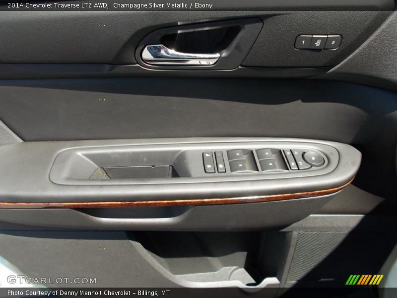 Champagne Silver Metallic / Ebony 2014 Chevrolet Traverse LTZ AWD