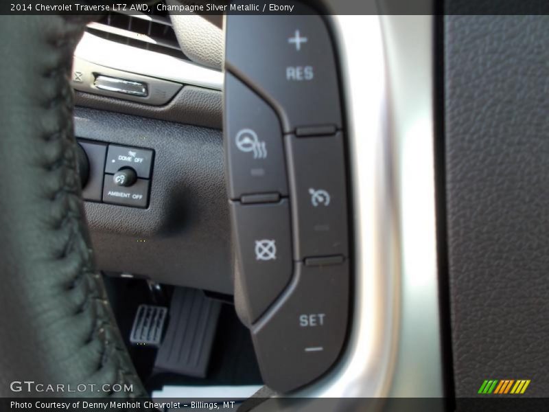 Champagne Silver Metallic / Ebony 2014 Chevrolet Traverse LTZ AWD