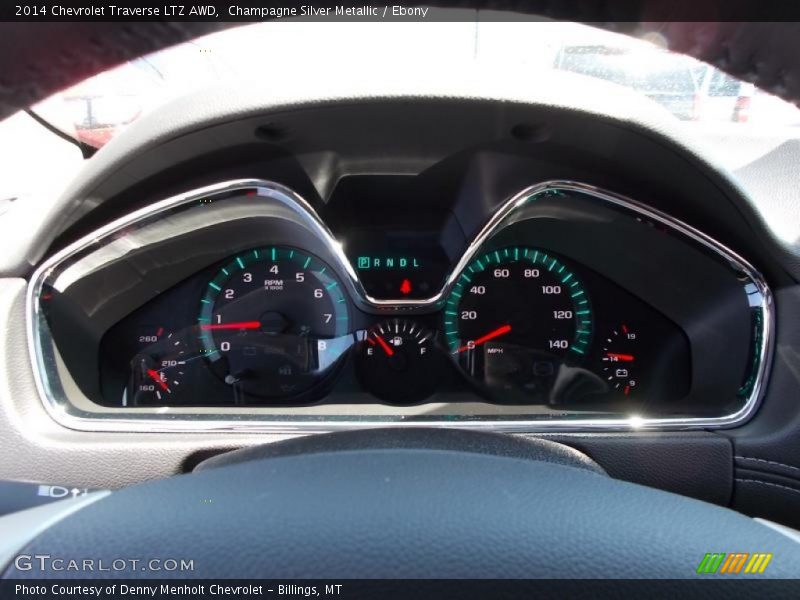 Champagne Silver Metallic / Ebony 2014 Chevrolet Traverse LTZ AWD