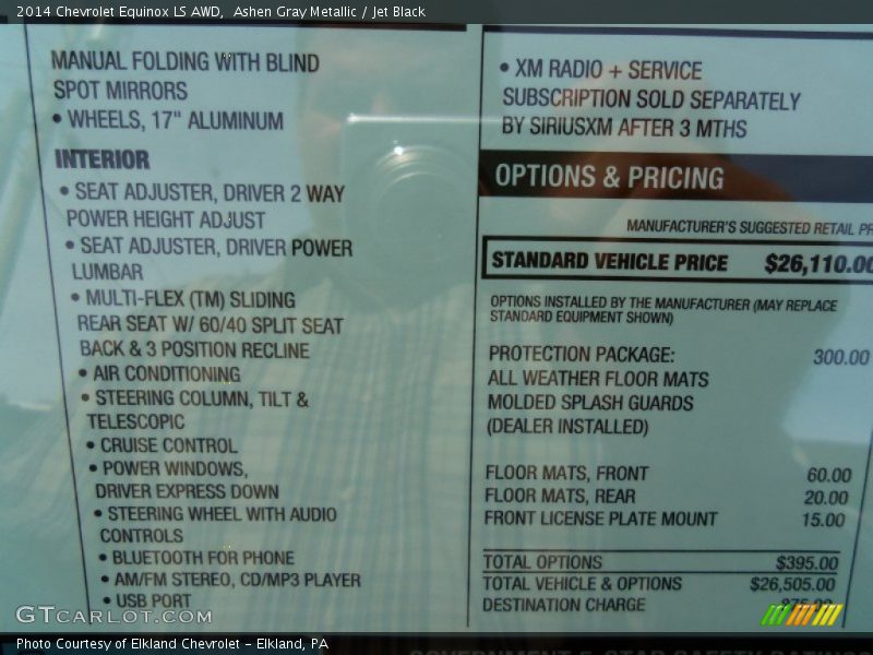 Ashen Gray Metallic / Jet Black 2014 Chevrolet Equinox LS AWD