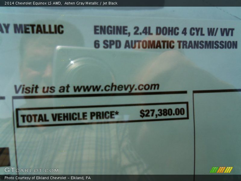 Ashen Gray Metallic / Jet Black 2014 Chevrolet Equinox LS AWD