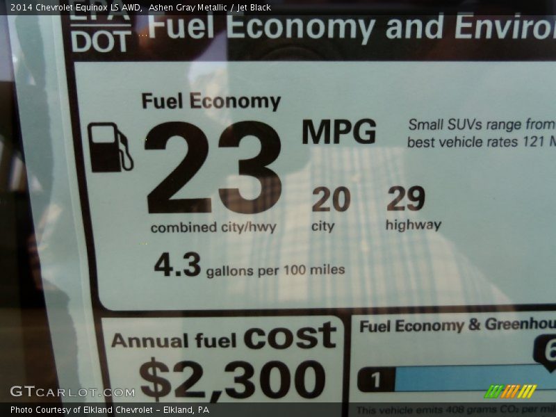 Ashen Gray Metallic / Jet Black 2014 Chevrolet Equinox LS AWD