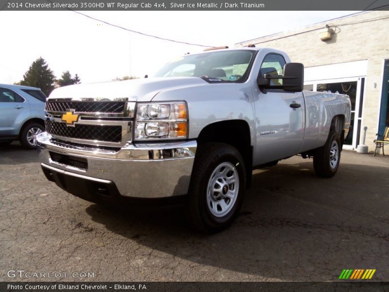 Silver Ice Metallic / Dark Titanium 2014 Chevrolet Silverado 3500HD WT Regular Cab 4x4