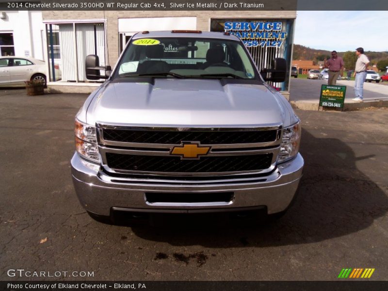 Silver Ice Metallic / Dark Titanium 2014 Chevrolet Silverado 3500HD WT Regular Cab 4x4