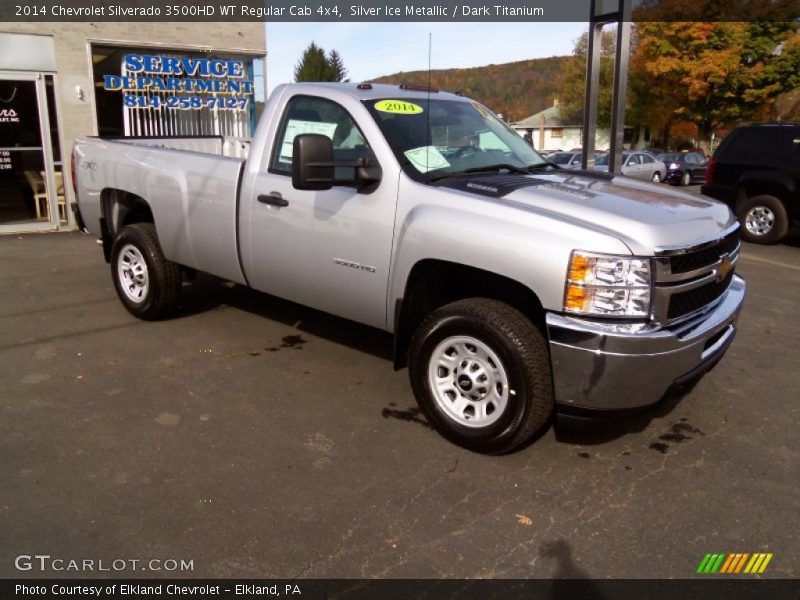 Silver Ice Metallic / Dark Titanium 2014 Chevrolet Silverado 3500HD WT Regular Cab 4x4