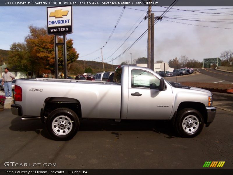 Silver Ice Metallic / Dark Titanium 2014 Chevrolet Silverado 3500HD WT Regular Cab 4x4