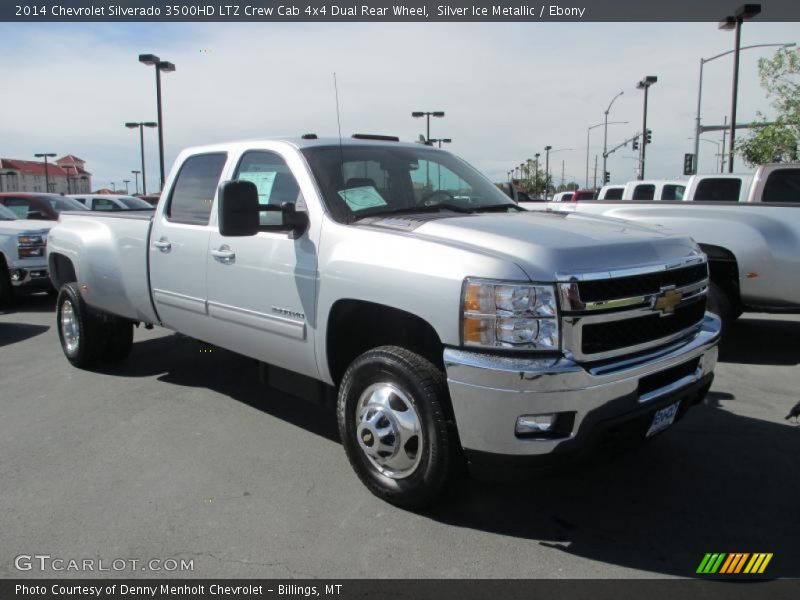 Silver Ice Metallic / Ebony 2014 Chevrolet Silverado 3500HD LTZ Crew Cab 4x4 Dual Rear Wheel
