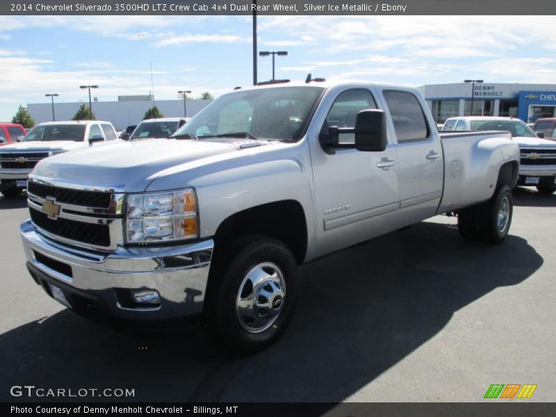 Silver Ice Metallic / Ebony 2014 Chevrolet Silverado 3500HD LTZ Crew Cab 4x4 Dual Rear Wheel