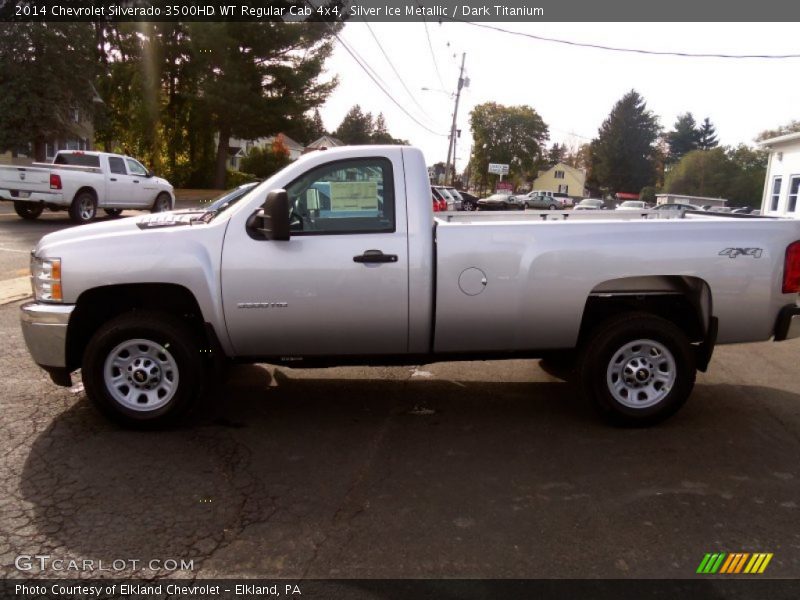 Silver Ice Metallic / Dark Titanium 2014 Chevrolet Silverado 3500HD WT Regular Cab 4x4
