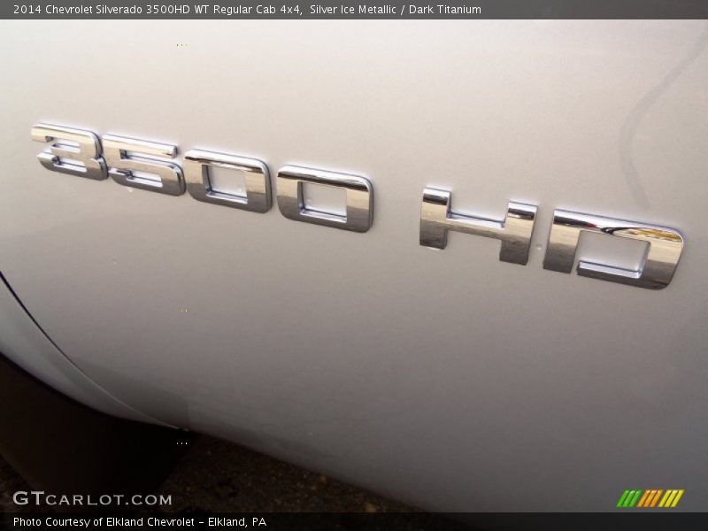 Silver Ice Metallic / Dark Titanium 2014 Chevrolet Silverado 3500HD WT Regular Cab 4x4