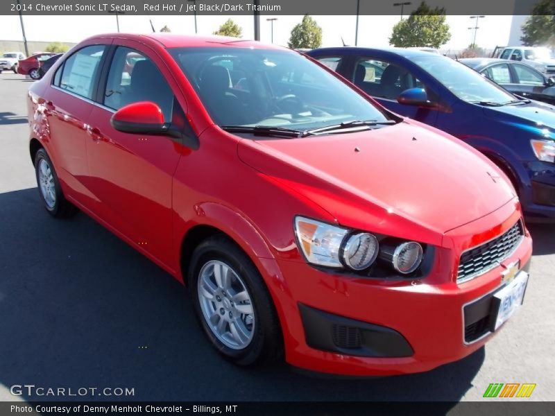 Red Hot / Jet Black/Dark Titanium 2014 Chevrolet Sonic LT Sedan