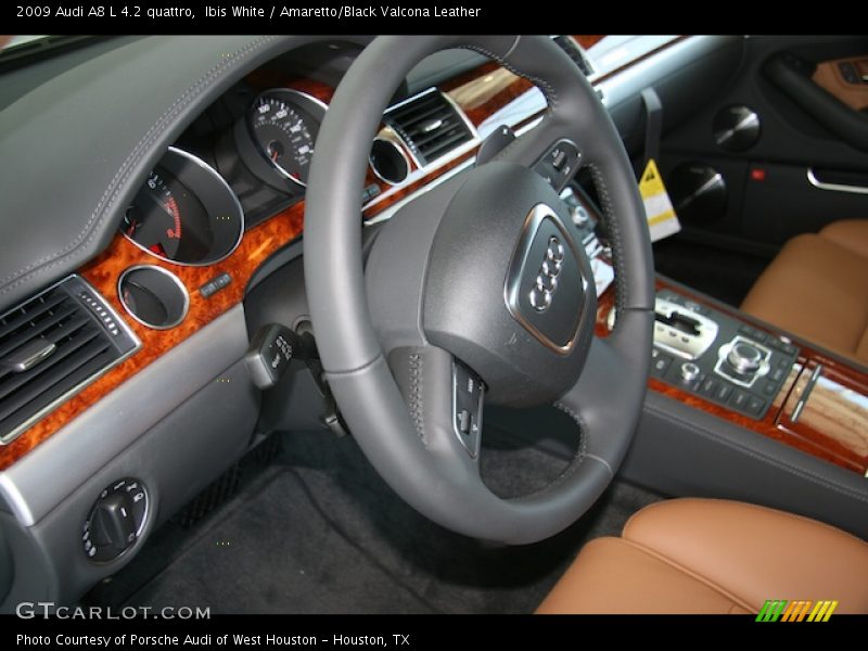 Ibis White / Amaretto/Black Valcona Leather 2009 Audi A8 L 4.2 quattro