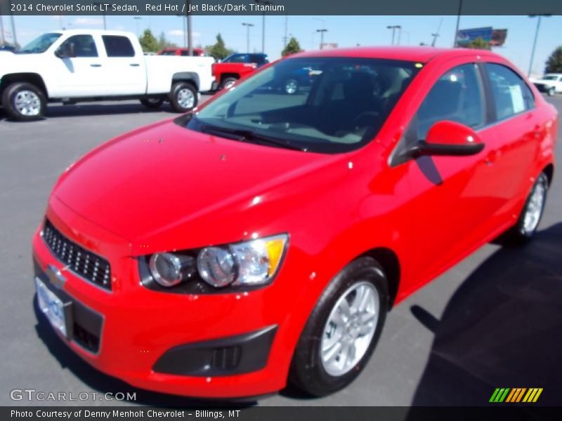 Red Hot / Jet Black/Dark Titanium 2014 Chevrolet Sonic LT Sedan