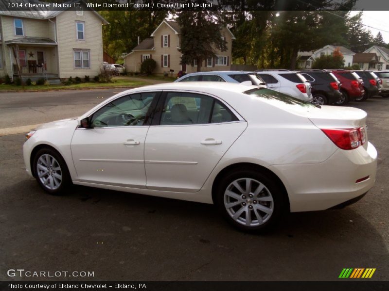 White Diamond Tricoat / Cocoa/Light Neutral 2014 Chevrolet Malibu LT