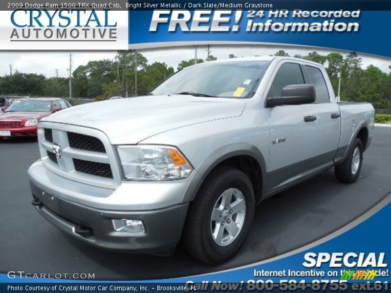 Bright Silver Metallic / Dark Slate/Medium Graystone 2009 Dodge Ram 1500 TRX Quad Cab