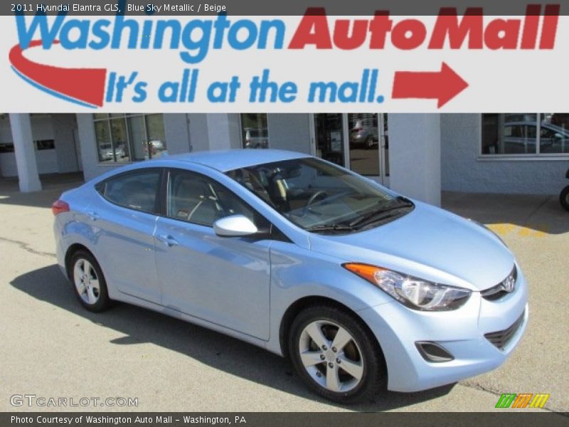 Blue Sky Metallic / Beige 2011 Hyundai Elantra GLS