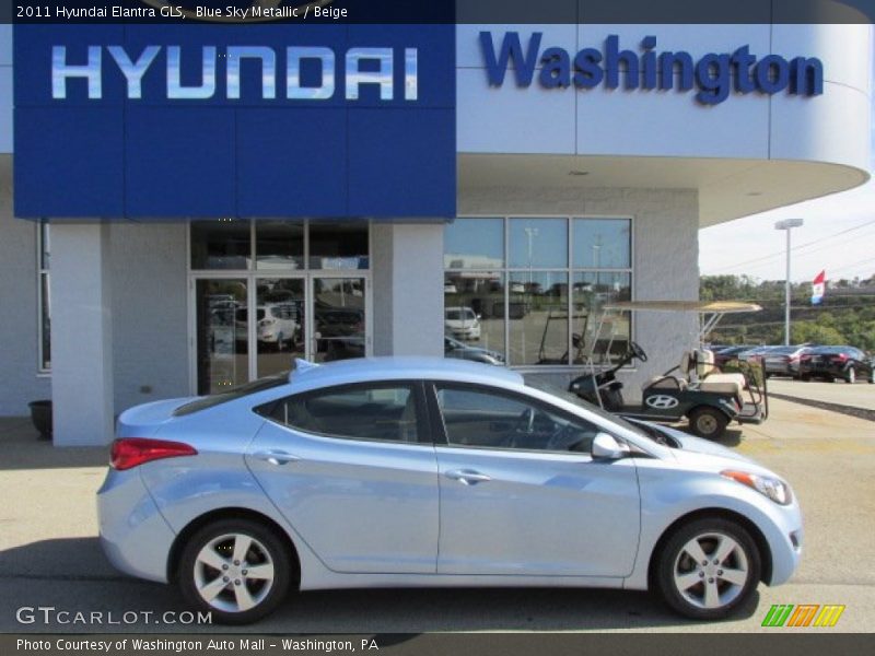 Blue Sky Metallic / Beige 2011 Hyundai Elantra GLS