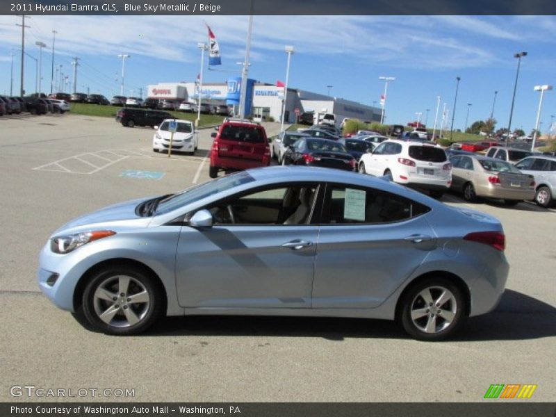 Blue Sky Metallic / Beige 2011 Hyundai Elantra GLS