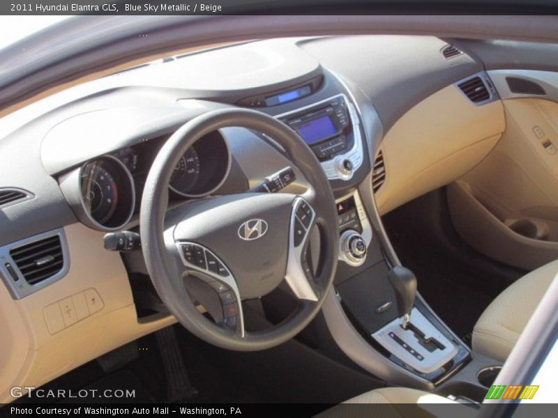 Blue Sky Metallic / Beige 2011 Hyundai Elantra GLS