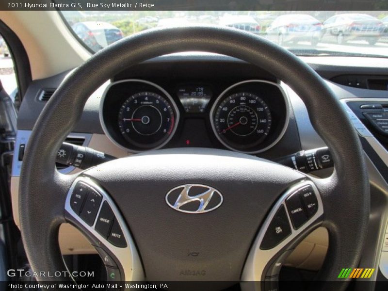 Blue Sky Metallic / Beige 2011 Hyundai Elantra GLS