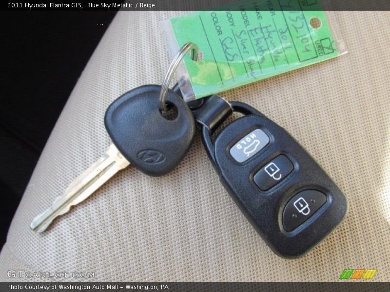 Blue Sky Metallic / Beige 2011 Hyundai Elantra GLS