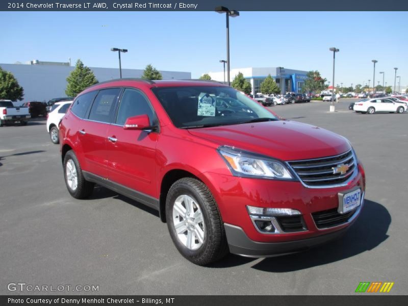 Crystal Red Tintcoat / Ebony 2014 Chevrolet Traverse LT AWD
