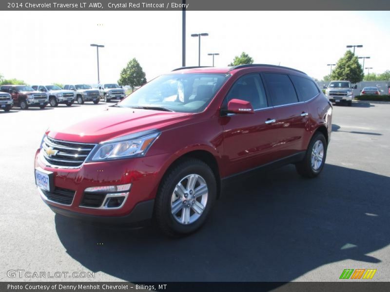 Crystal Red Tintcoat / Ebony 2014 Chevrolet Traverse LT AWD