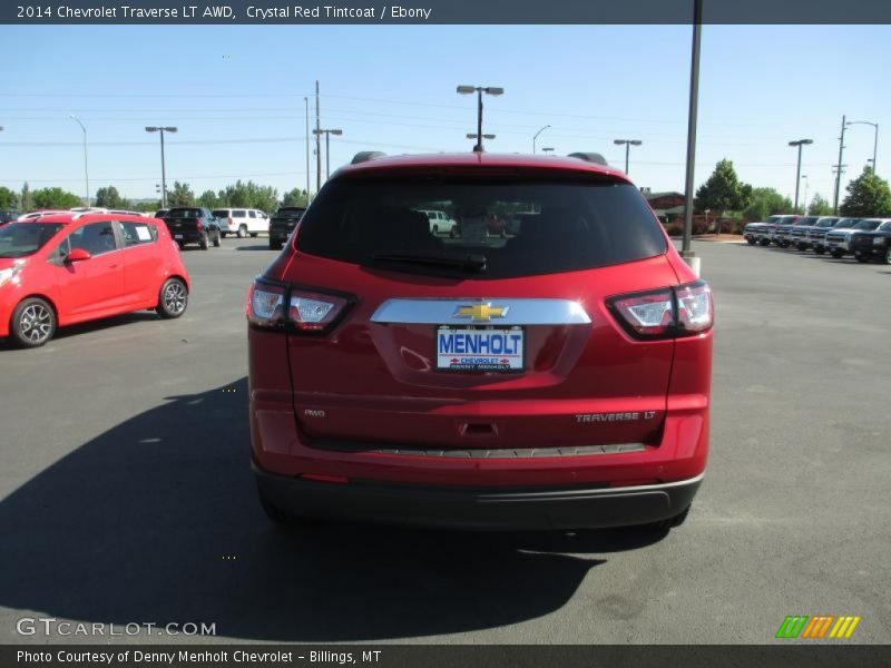 Crystal Red Tintcoat / Ebony 2014 Chevrolet Traverse LT AWD