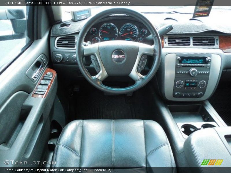 Pure Silver Metallic / Ebony 2011 GMC Sierra 3500HD SLT Crew Cab 4x4