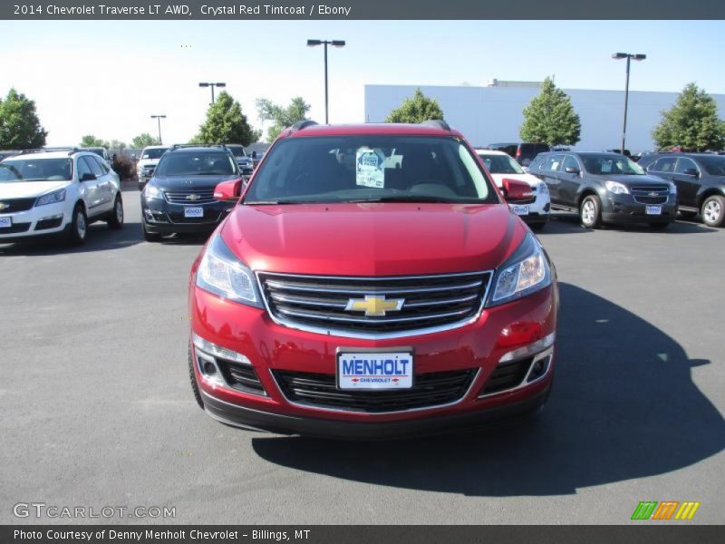 Crystal Red Tintcoat / Ebony 2014 Chevrolet Traverse LT AWD