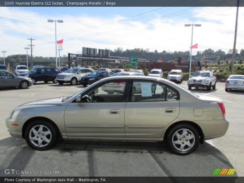 Champagne Metallic / Beige 2005 Hyundai Elantra GLS Sedan