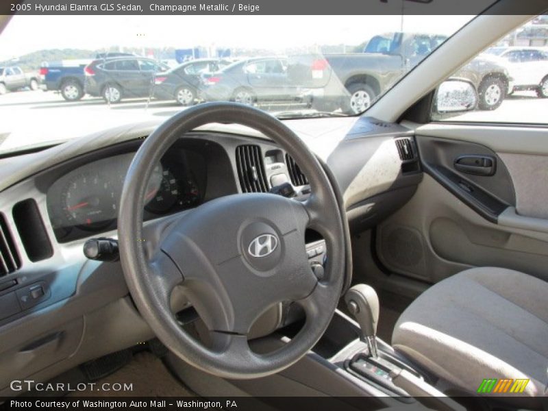 Champagne Metallic / Beige 2005 Hyundai Elantra GLS Sedan