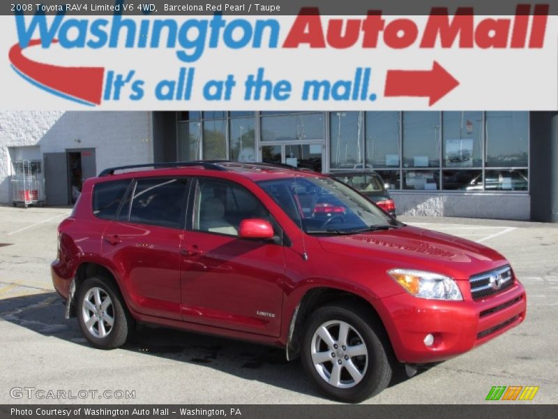 Barcelona Red Pearl / Taupe 2008 Toyota RAV4 Limited V6 4WD