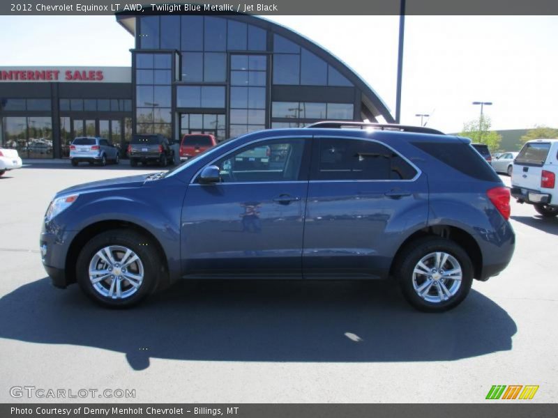 Twilight Blue Metallic / Jet Black 2012 Chevrolet Equinox LT AWD