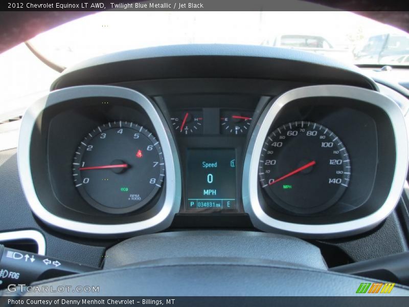 Twilight Blue Metallic / Jet Black 2012 Chevrolet Equinox LT AWD