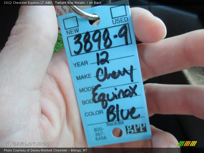 Twilight Blue Metallic / Jet Black 2012 Chevrolet Equinox LT AWD