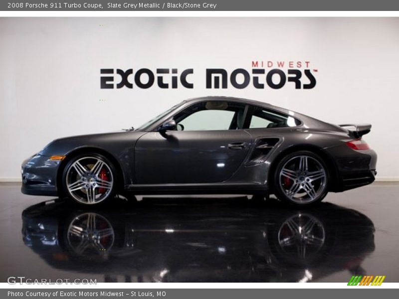 Slate Grey Metallic / Black/Stone Grey 2008 Porsche 911 Turbo Coupe