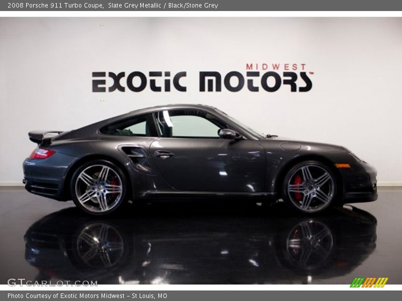 Slate Grey Metallic / Black/Stone Grey 2008 Porsche 911 Turbo Coupe