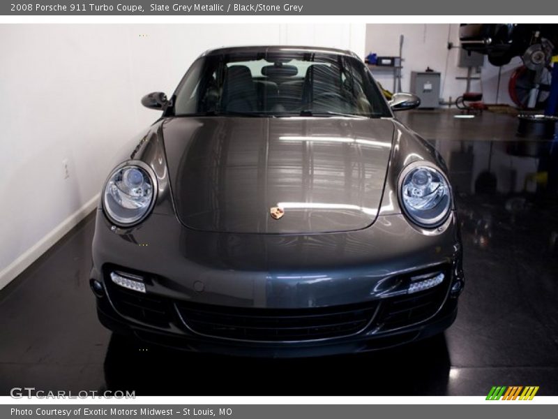 Slate Grey Metallic / Black/Stone Grey 2008 Porsche 911 Turbo Coupe