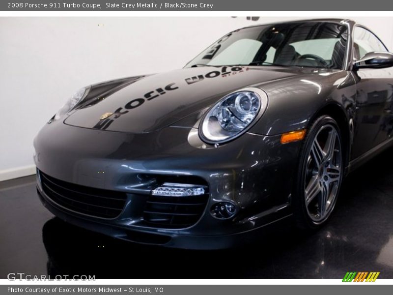 Slate Grey Metallic / Black/Stone Grey 2008 Porsche 911 Turbo Coupe