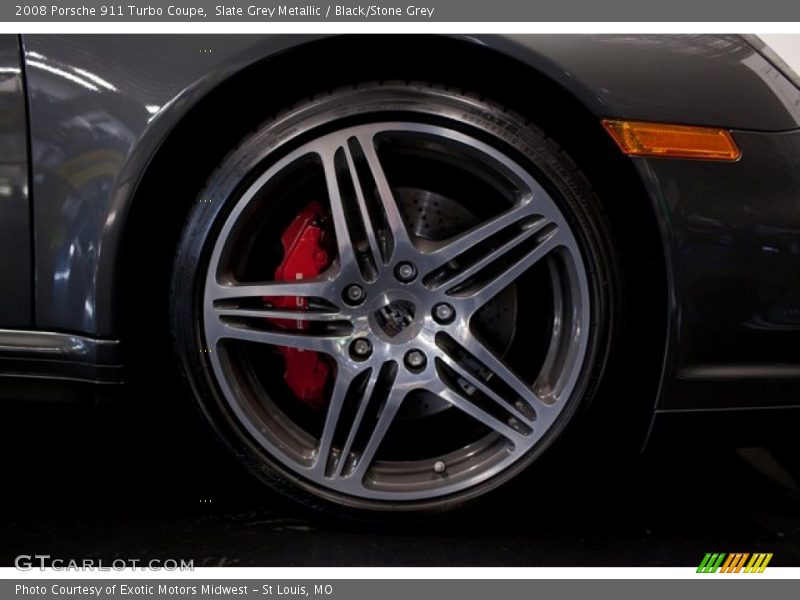 Slate Grey Metallic / Black/Stone Grey 2008 Porsche 911 Turbo Coupe