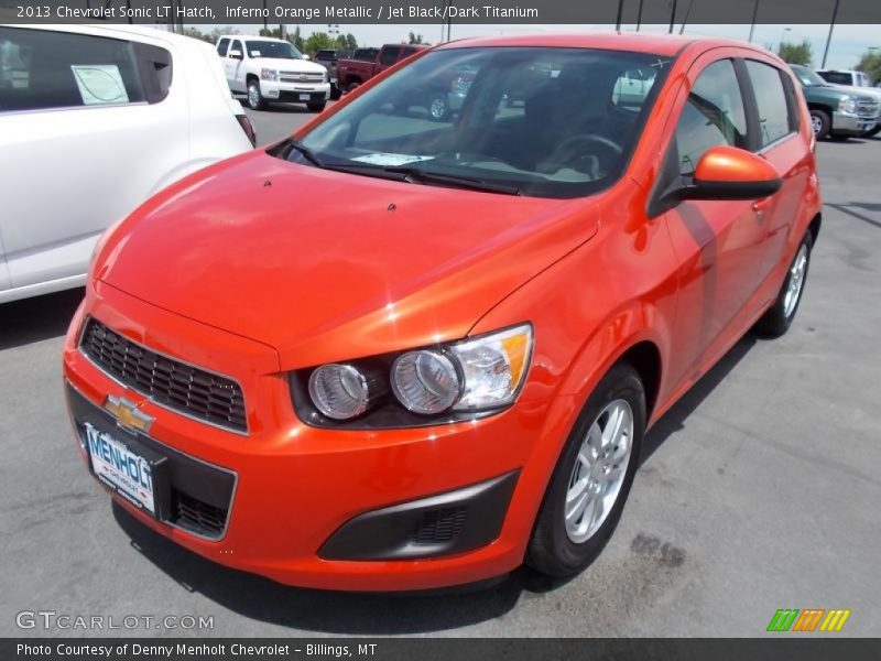 Inferno Orange Metallic / Jet Black/Dark Titanium 2013 Chevrolet Sonic LT Hatch