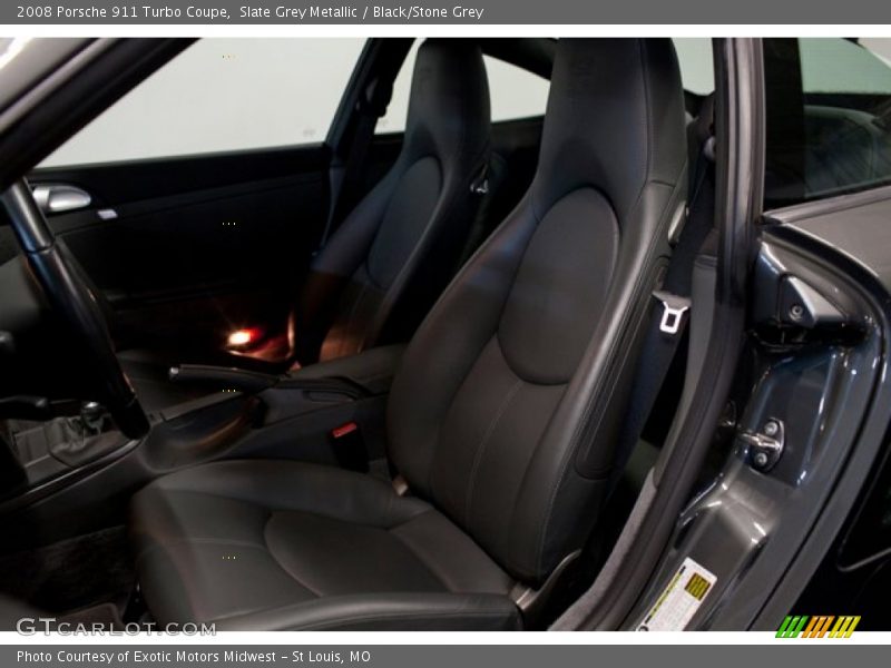 Slate Grey Metallic / Black/Stone Grey 2008 Porsche 911 Turbo Coupe