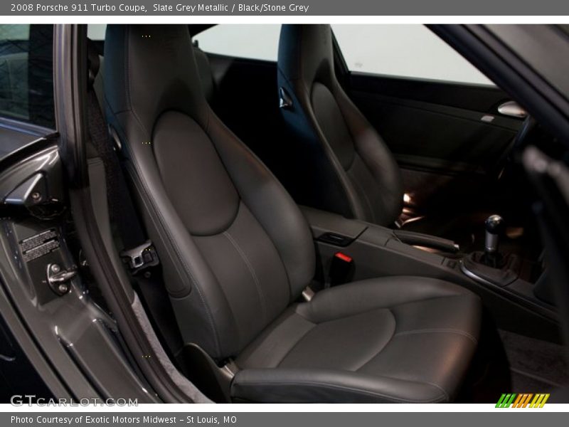 Slate Grey Metallic / Black/Stone Grey 2008 Porsche 911 Turbo Coupe