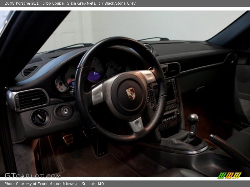 Slate Grey Metallic / Black/Stone Grey 2008 Porsche 911 Turbo Coupe