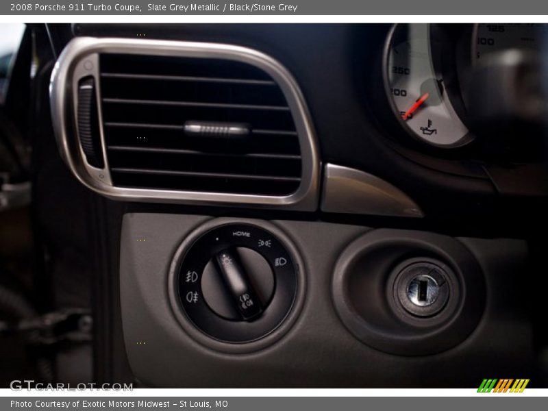 Slate Grey Metallic / Black/Stone Grey 2008 Porsche 911 Turbo Coupe