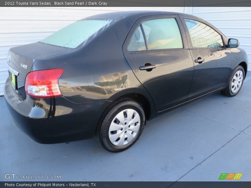 Black Sand Pearl / Dark Gray 2012 Toyota Yaris Sedan