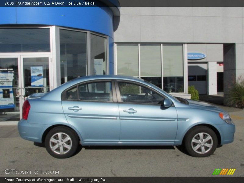 Ice Blue / Beige 2009 Hyundai Accent GLS 4 Door
