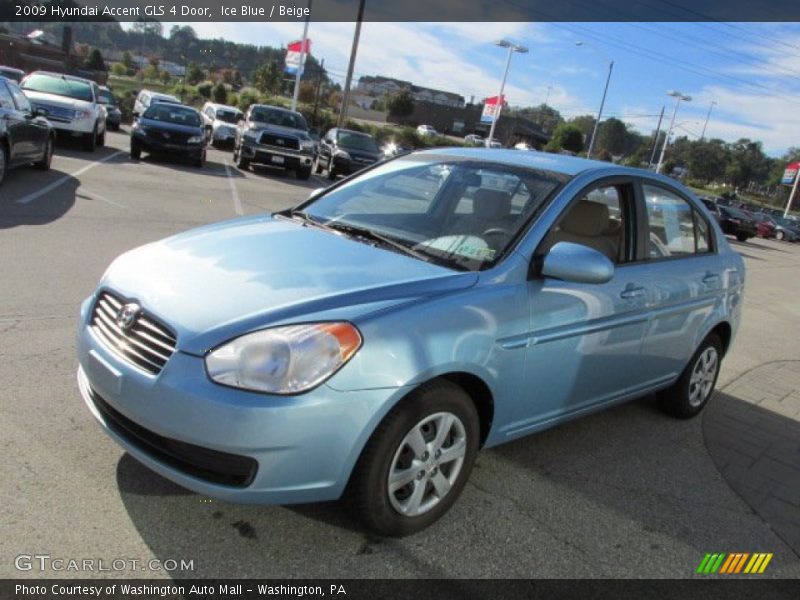 Ice Blue / Beige 2009 Hyundai Accent GLS 4 Door